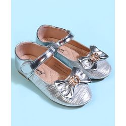Cute Walk by Babyhug Velcro Closure Ballerina With Bow Applique - Golden