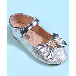 Cute Walk by Babyhug Velcro Closure Ballerina With Bow Applique - Golden