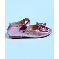 Cute Walk by Babyhug Velcro Closure Ballerina With Bow Applique - Golden
