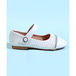 Cute Walk by Babyhug Solid Colour Ballerina With Velcro Closure - White
