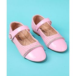 Cute Walk by Babyhug Solid Colour Ballerina With Velcro Closure - Pink