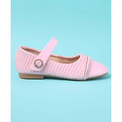 Cute Walk by Babyhug Solid Colour Ballerina With Velcro Closure - Pink