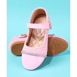 Cute Walk by Babyhug Solid Colour Ballerina With Velcro Closure - Pink