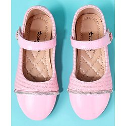 Cute Walk by Babyhug Solid Colour Ballerina With Velcro Closure - Pink