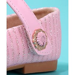 Cute Walk by Babyhug Solid Colour Ballerina With Velcro Closure - Pink