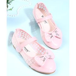 Cute Walk by Babyhug Velcro Closure Ballerina With Bow Applique - Pink