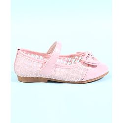 Cute Walk by Babyhug Velcro Closure Ballerina With Bow Applique - Pink