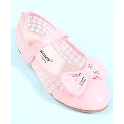 Cute Walk by Babyhug Velcro Closure Ballerina With Bow Applique - Pink