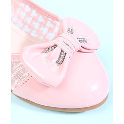 Cute Walk by Babyhug Velcro Closure Ballerina With Bow Applique - Pink