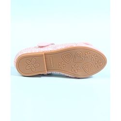 Cute Walk by Babyhug Velcro Closure Ballerina With Bow Applique - Pink