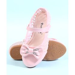 Cute Walk by Babyhug Velcro Closure Ballerina With Bow Applique - Pink
