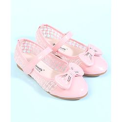 Cute Walk by Babyhug Velcro Closure Ballerina With Bow Applique - Pink