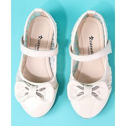 Cute Walk by Babyhug Velcro Closure Ballerina With Bow Applique - Pink
