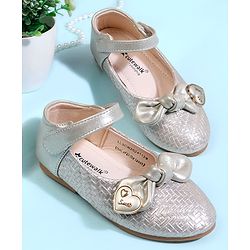 Cute Walk by Babyhug Velcro Closure Ballerina With Bow Applique - Golden