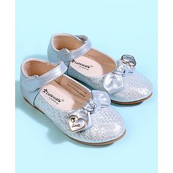 Cute Walk by Babyhug Velcro Closure Ballerina With Bow Applique - Golden
