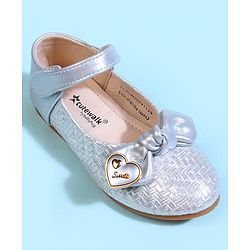 Cute Walk by Babyhug Velcro Closure Ballerina With Bow Applique - Golden
