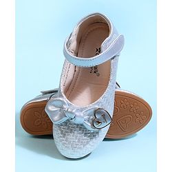 Cute Walk by Babyhug Velcro Closure Ballerina With Bow Applique - Golden
