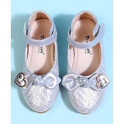 Cute Walk by Babyhug Velcro Closure Ballerina With Bow Applique - Golden