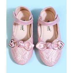 Cute Walk by Babyhug Velcro Closure Ballerina With Bow Applique - Golden