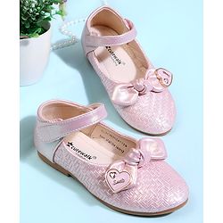 Cute Walk by Babyhug Velcro Closure Ballerina With Bow Applique - Golden
