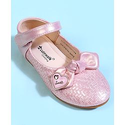 Cute Walk by Babyhug Velcro Closure Ballerina With Bow Applique - Golden
