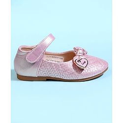 Cute Walk by Babyhug Velcro Closure Ballerina With Bow Applique - Golden