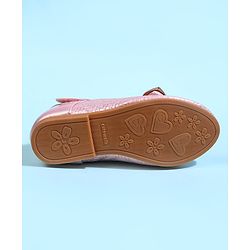 Cute Walk by Babyhug Velcro Closure Ballerina With Bow Applique - Pink