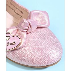 Cute Walk by Babyhug Velcro Closure Ballerina With Bow Applique - Pink