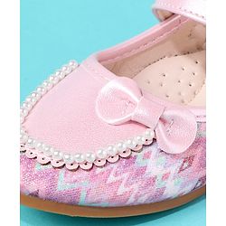 Cute Walk by Babyhug Ballerina With Bow & Pearl Applique - Pink