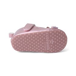 Cute Walk by Babyhug Velcro Closure Booties with Shimmer Floral Applique - Pink