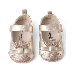 Cute Walk by Babyhug Velcro Closure Booties with Shimmer Floral Applique - Pink