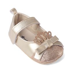Cute Walk by Babyhug Velcro Closure Booties with Shimmer Floral Applique - Pink