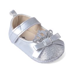 Cute Walk by Babyhug Velcro Closure Booties with Shimmer Floral Applique - Pink