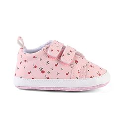 Cute Walk by Babyhug Booties With Velcro Closure & Cherry Print - Pink