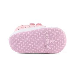 Cute Walk by Babyhug Booties With Velcro Closure & Cherry Print - Pink