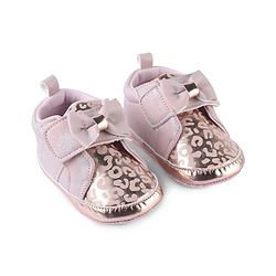 Cute Walk by Babyhug Booties With Velcro Closure & Bow Applique - Pink