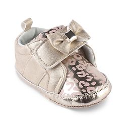 Cute Walk by Babyhug Booties With Velcro Closure & Bow Applique - Pink