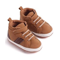 Cute Walk by Babyhug Velcro Closure Booties - Khaki