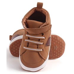 Cute Walk by Babyhug Velcro Closure Booties - Khaki