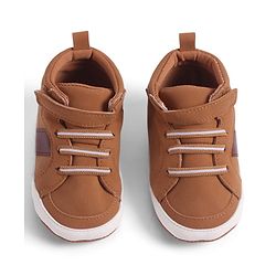 Cute Walk by Babyhug Velcro Closure Booties - Khaki