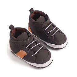 Cute Walk by Babyhug Velcro Closure Booties - Khaki