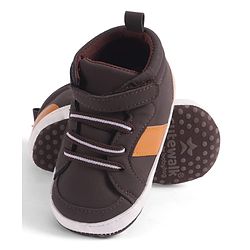 Cute Walk by Babyhug Velcro Closure Booties - Khaki