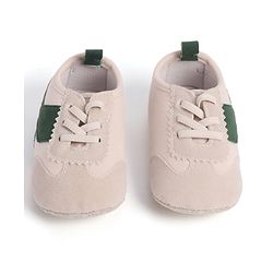 Cute Walk by Babyhug Lace Up Booties with Stripes - Green