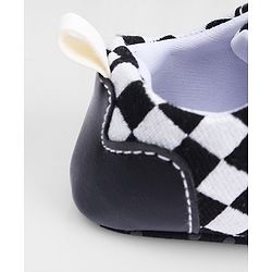 Cute Walk by Babyhug Booties With Velcro Closure & Checks Print - Brown