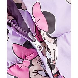 Babyhug Disney Woven Full Sleeves Hooded Winter Jacket With Minnie Mouse Print - Pink