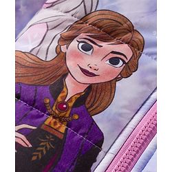 Babyhug Disney Woven Hooded Padded Winter Jacket With Full Sleeves and Elsa & Anna Graphic- Lavender