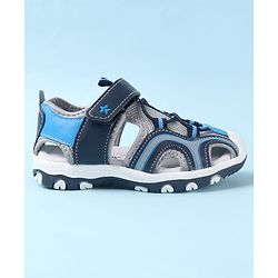 Cute Walk by Babyhug Velcro Closure Solid Sandals - Blue