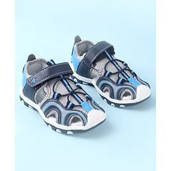 Cute Walk by Babyhug Velcro Closure Solid Sandals - Blue