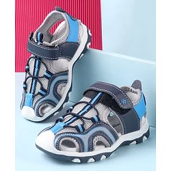 Cute Walk by Babyhug Velcro Closure Solid Sandals - Blue