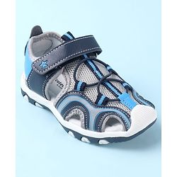 Cute Walk by Babyhug Velcro Closure Solid Sandals - Blue